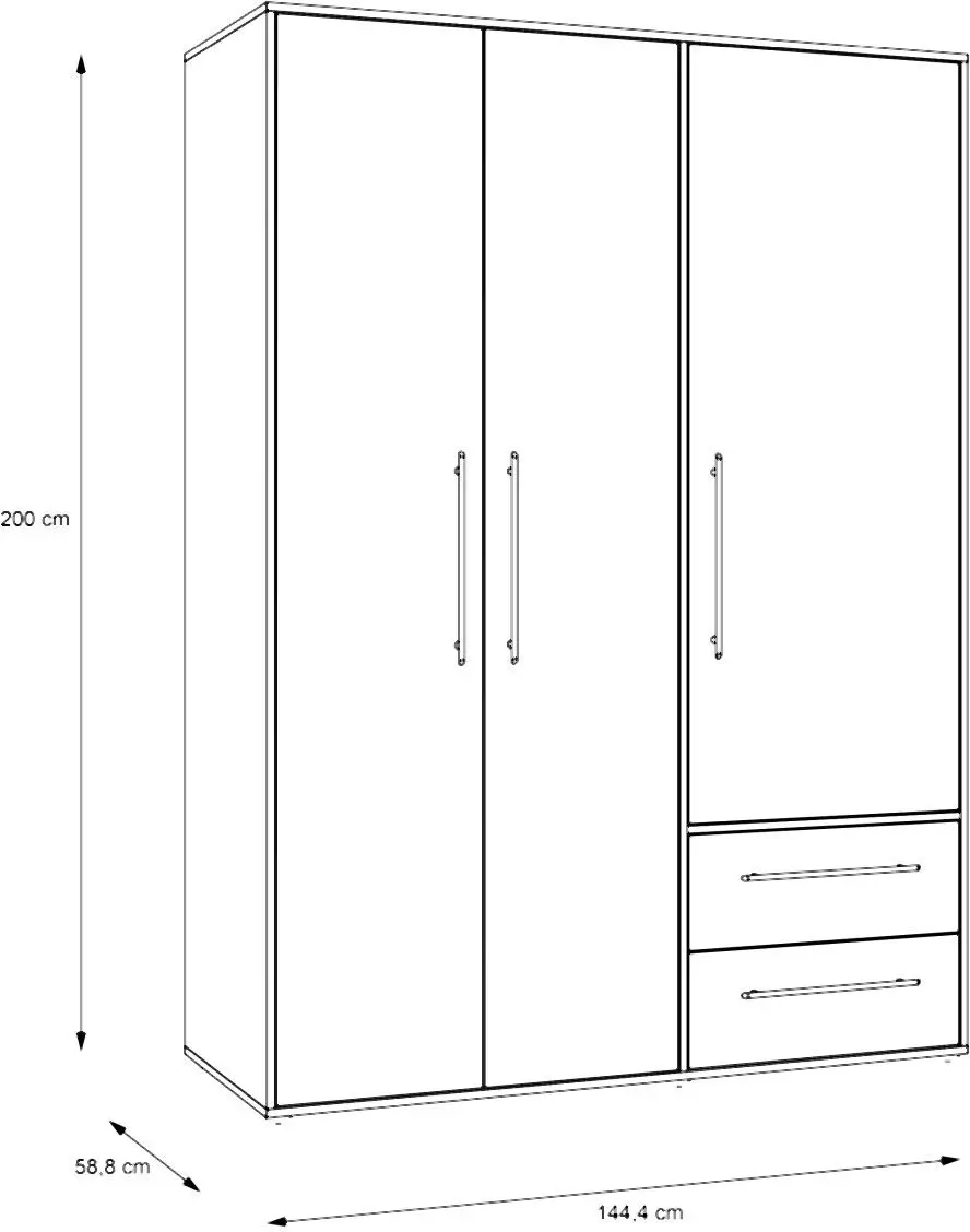 Drehtürenschrank Mokkaris 3-türig weiß