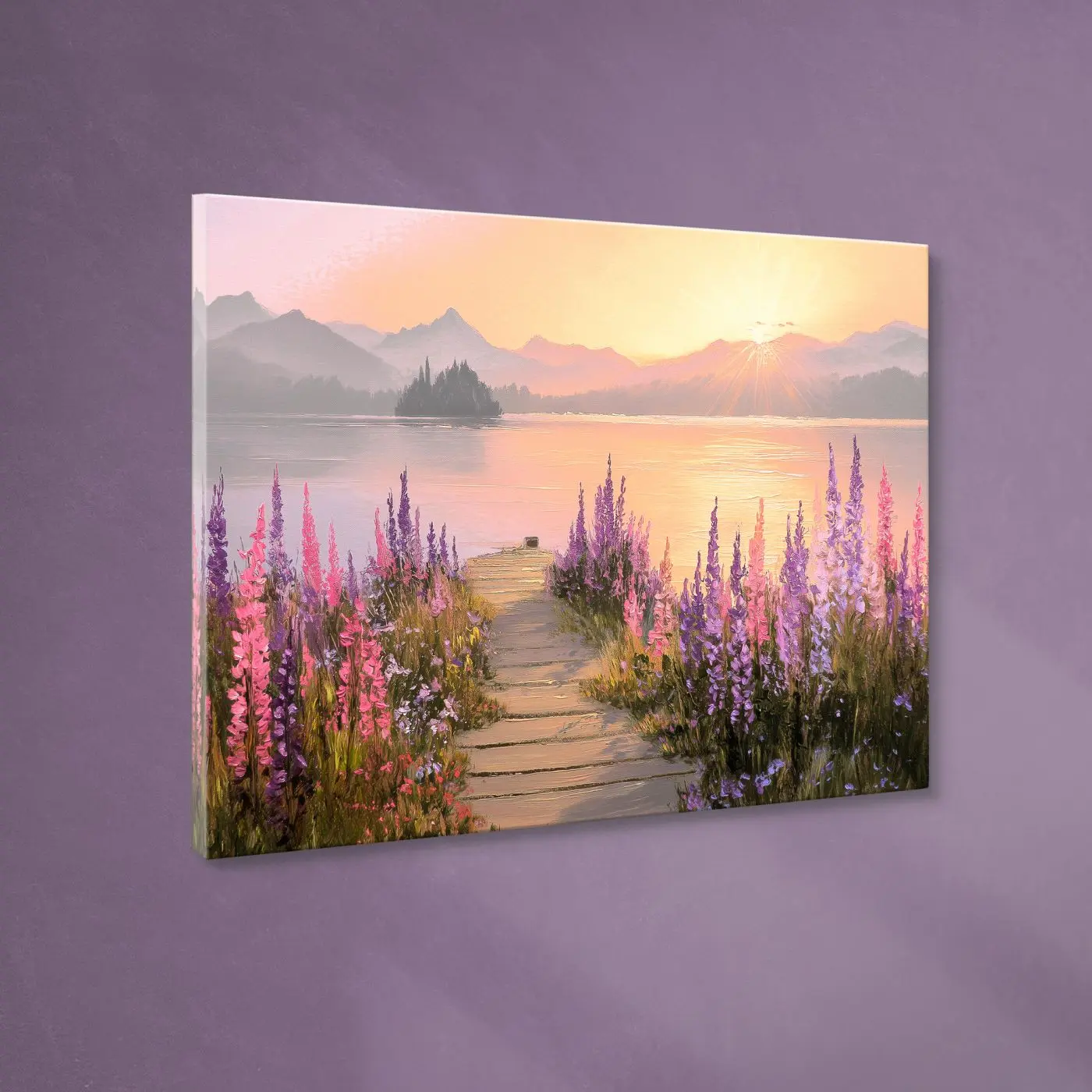 Leindwandbild Lupine Shore 85 x 113 cm