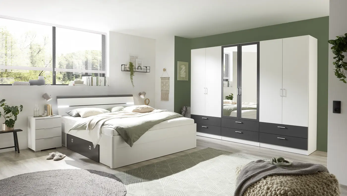 Kleiderschrank Janne 6-türig weiß 