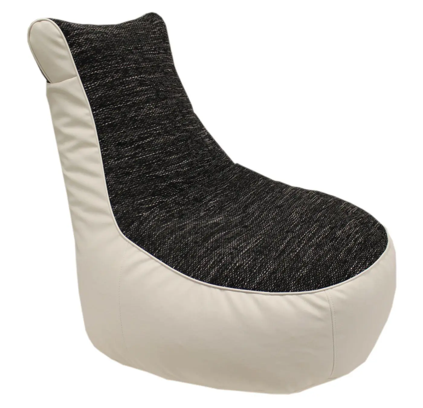 Sitzsack Comfort Flachgewebe/Kunstleder weiß