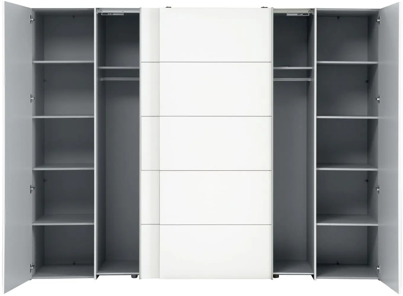 Dreh-Schwebetürenschrank Narago 4-türig weiß
