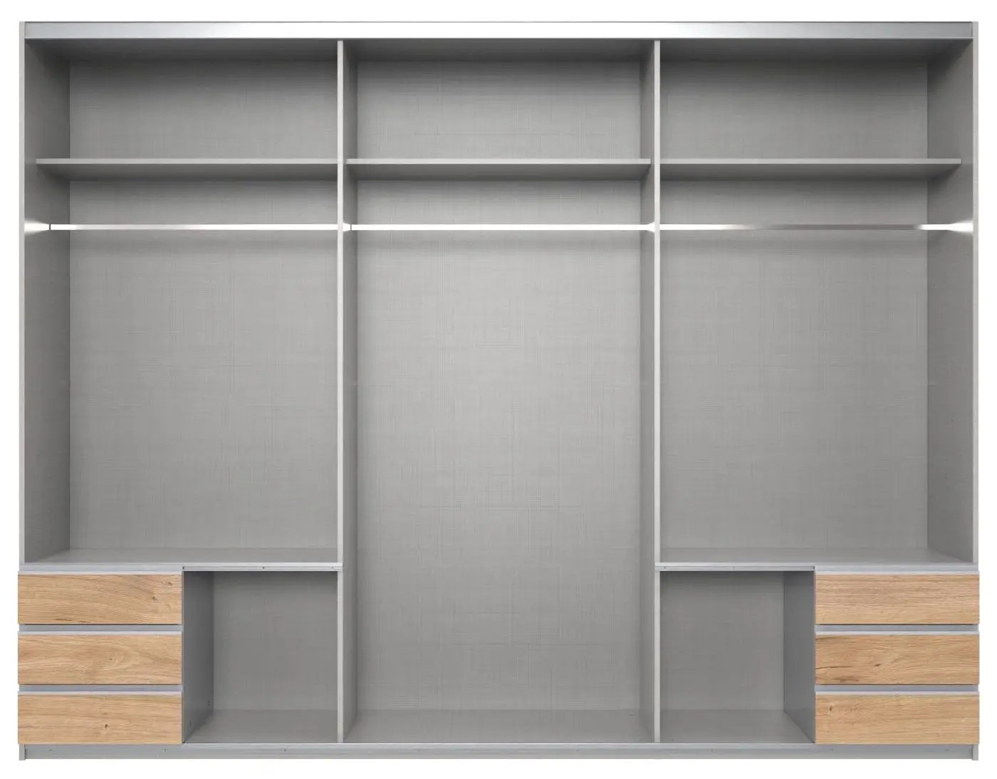 Schwebetürenschrank Valencia 3-türig Plankeneiche/graphit