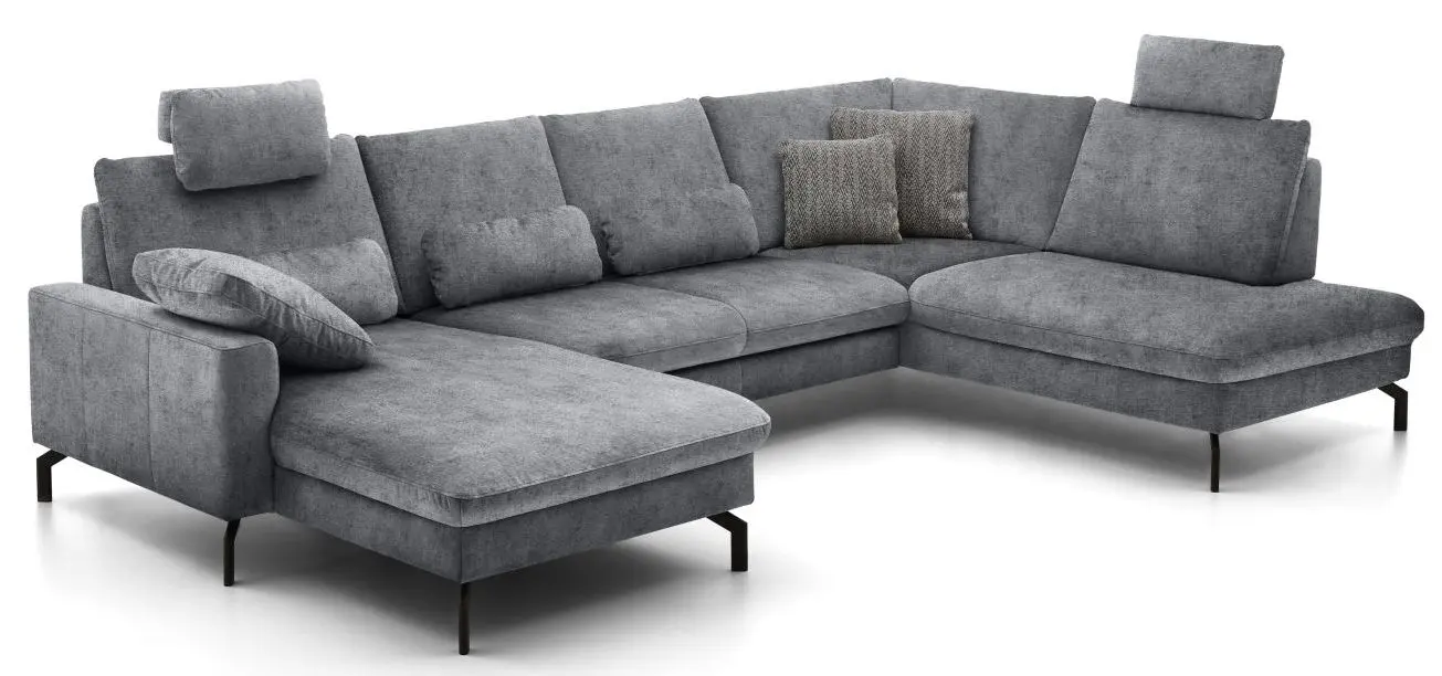 Wohnlandschaft couchliebe. LS701521 grau mit Zusatzfunktionen