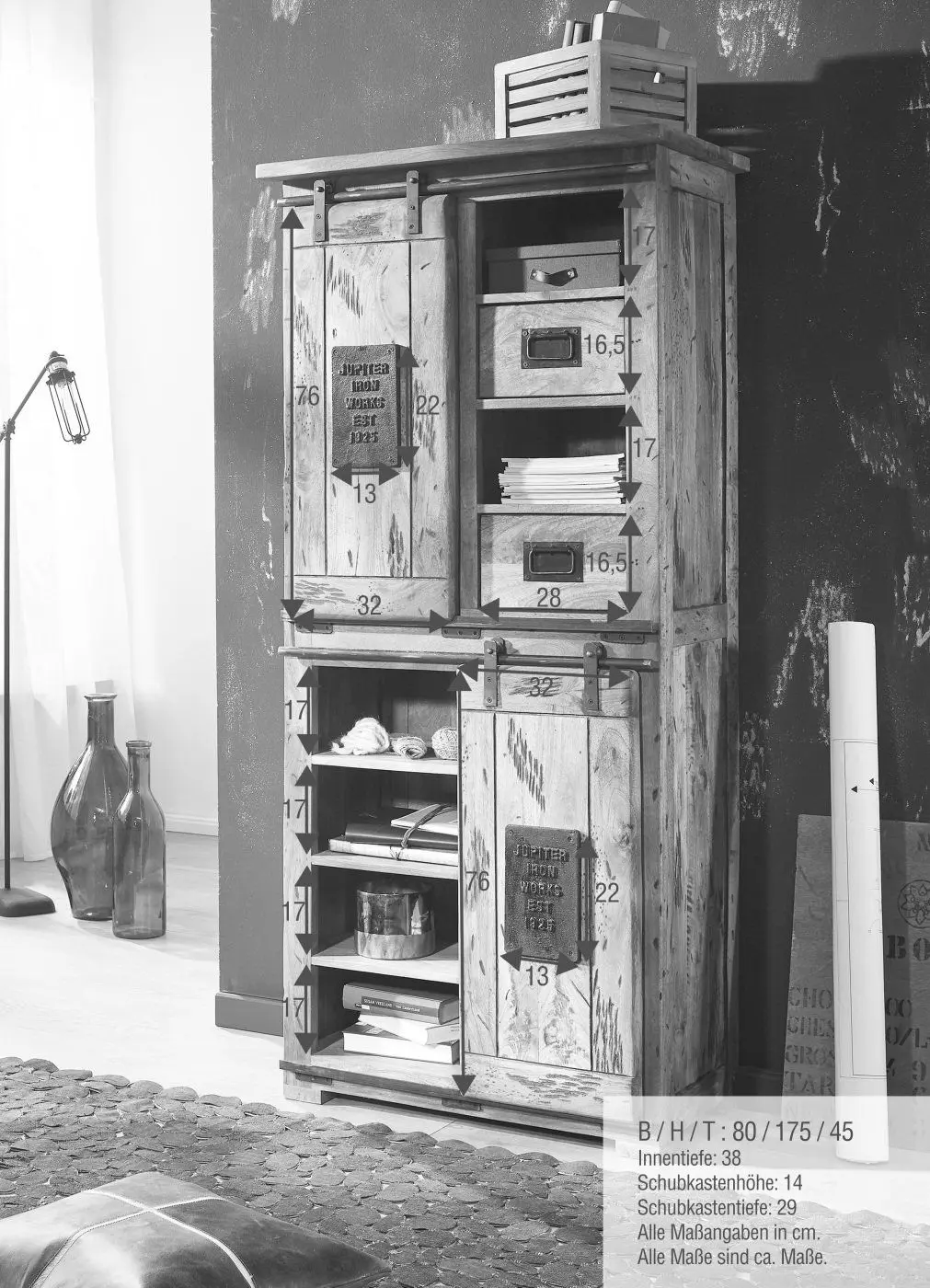 Vitrine WZ-0480 Mango massiv