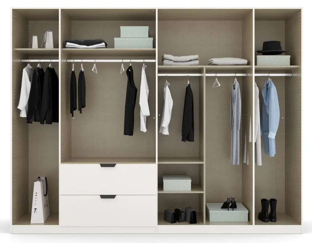 Drehtürenschrank Ragona Spin 6-türig weiß
