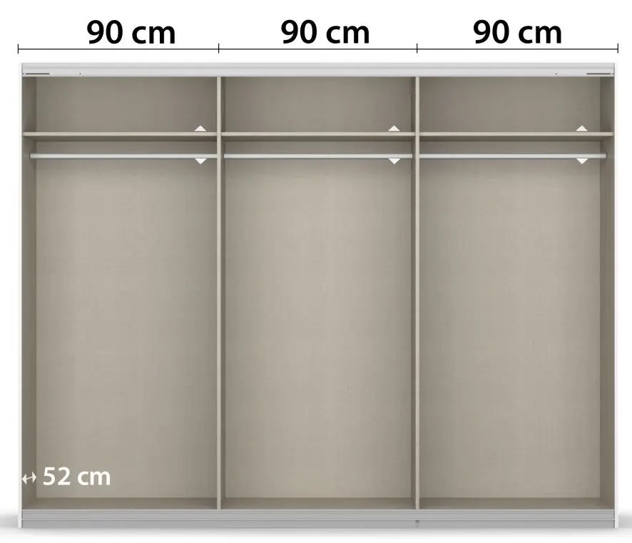 Schwebetürenschrank Kulmbach 3-türig weiß