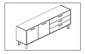 Sideboard Vitruvia Artisan Eiche Nachbildung/schwarz