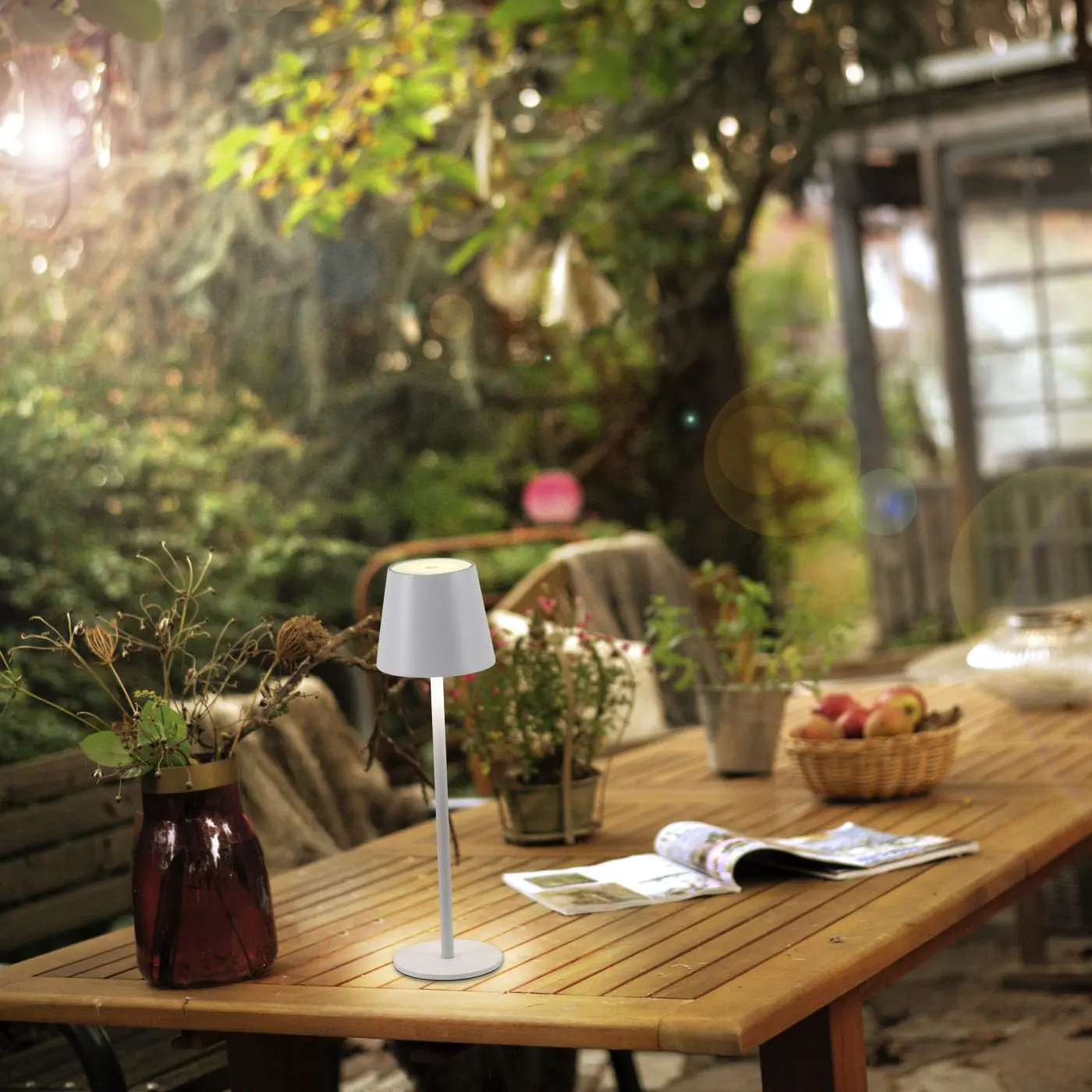 Outdoor Tischleuchte Euria weiß