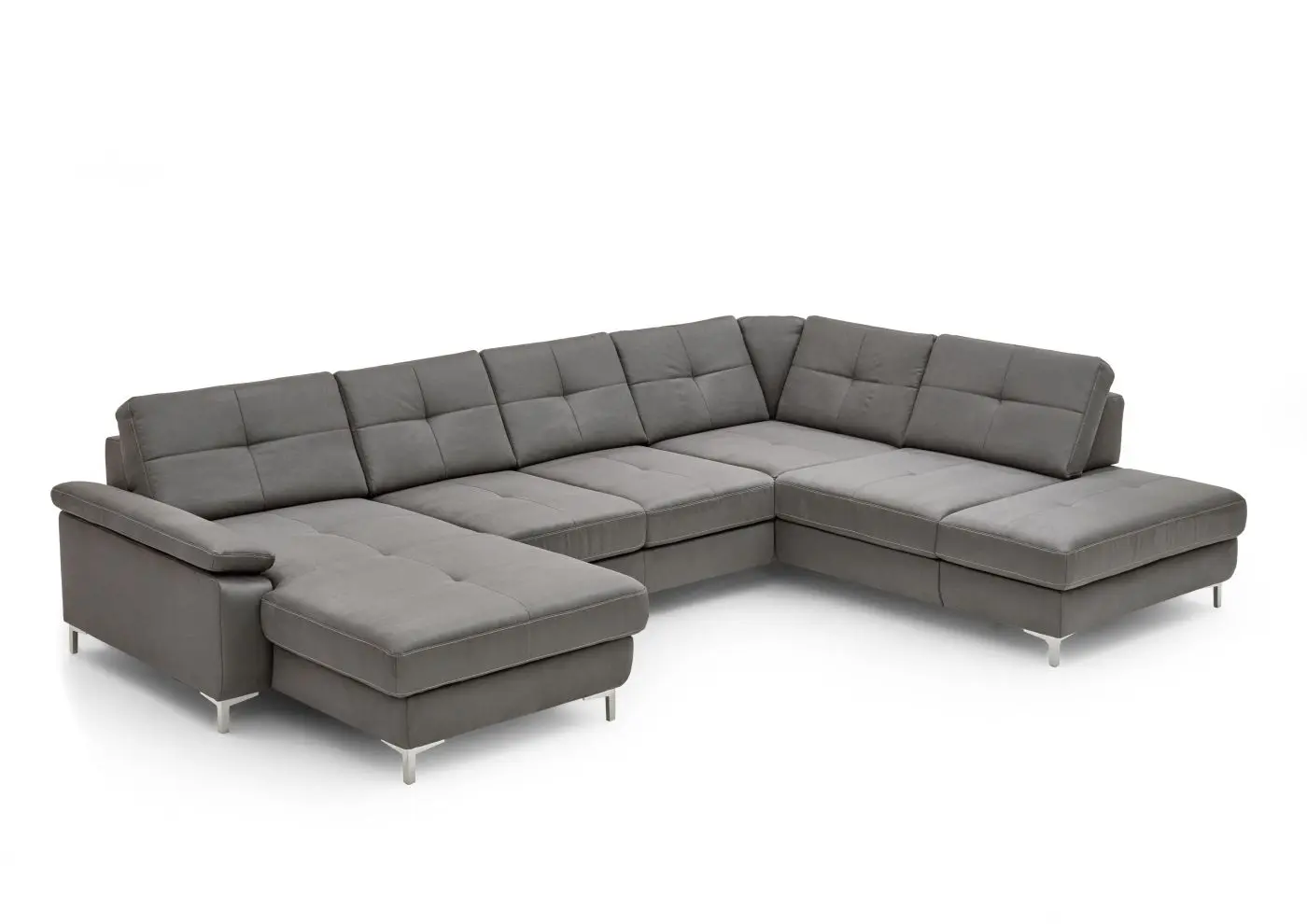 Wohnlandschaft LS23 Bars geprägter Microfaser steel Basismodell couchliebe.