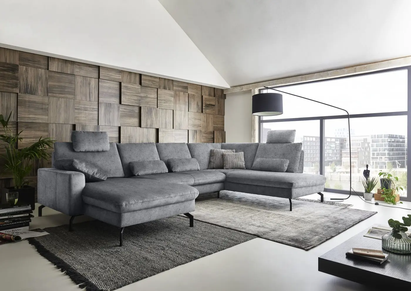 Wohnlandschaft couchliebe. LS701521 grau mit Zusatzfunktionen