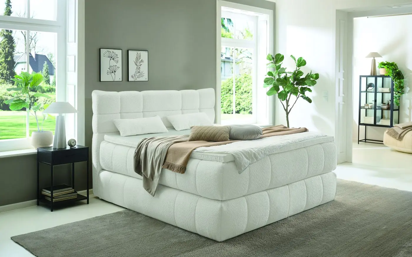 Boxspringbett Cannes 180 x 200 cm weiß