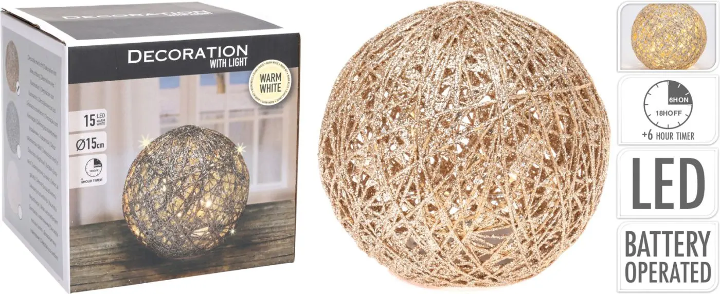 LED-Kugel gold Ø 15 cm LED-Kugel gold Ø 15 cm