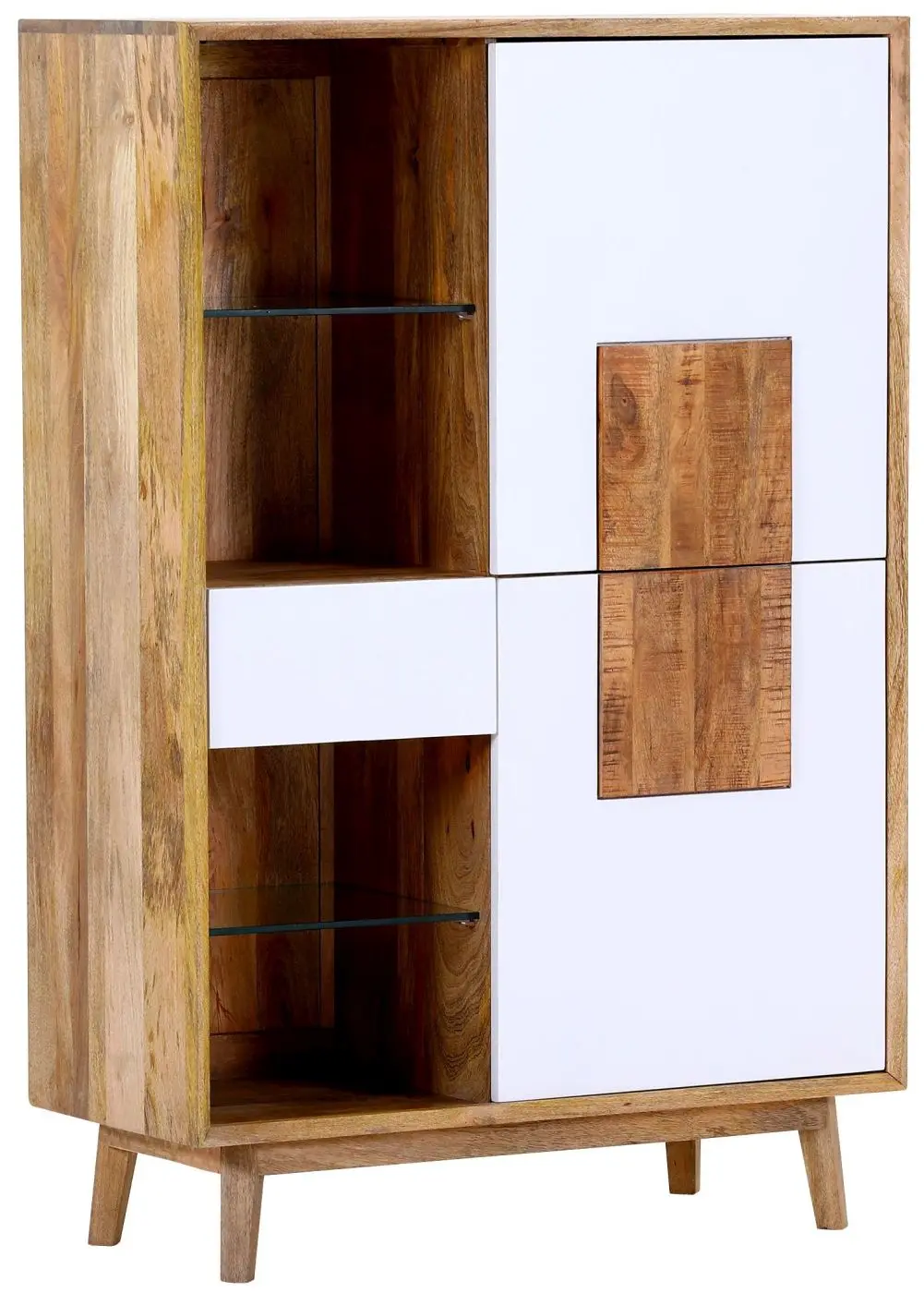 Highboard Tavole Mango massiv/weiß