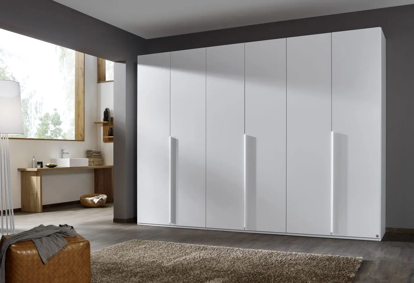 Drehtürenschrank Montclar 6-türig weiß matt