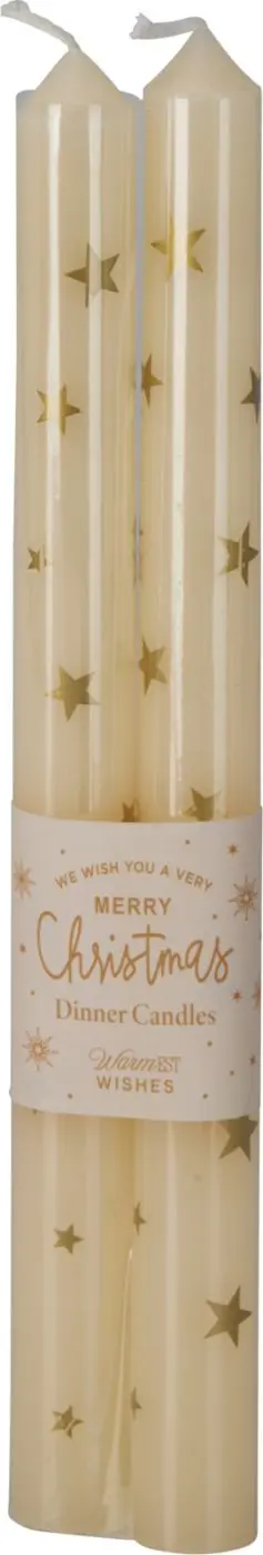 Leuchterkerzen 2er Set creme