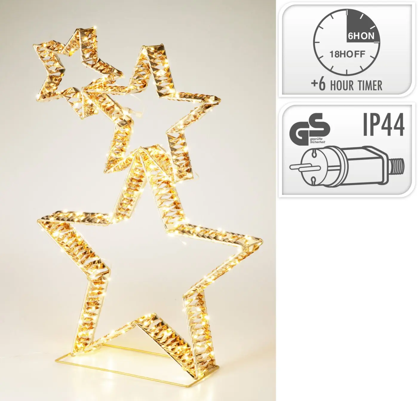 LED Sterne 80 cm gold