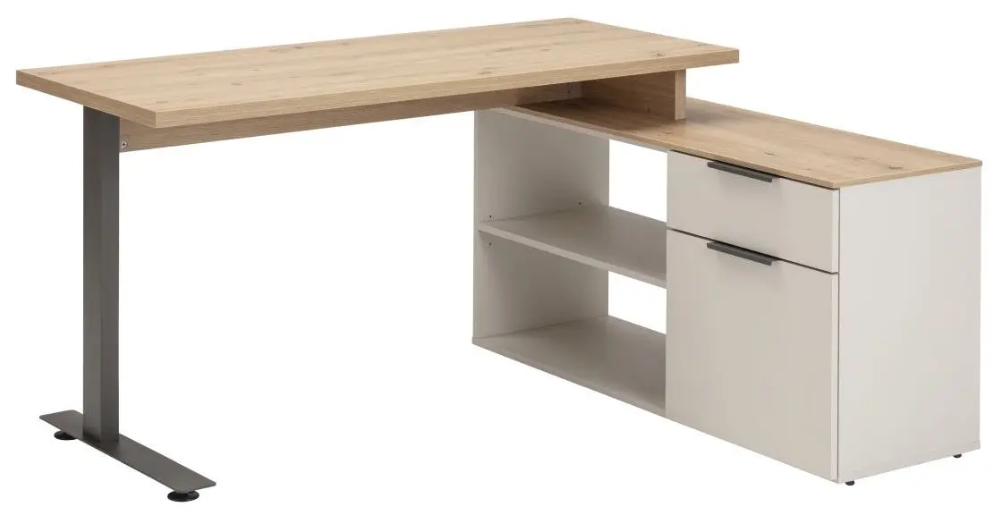 Eckschreibtisch Pronto cashmere/Artisan Eiche