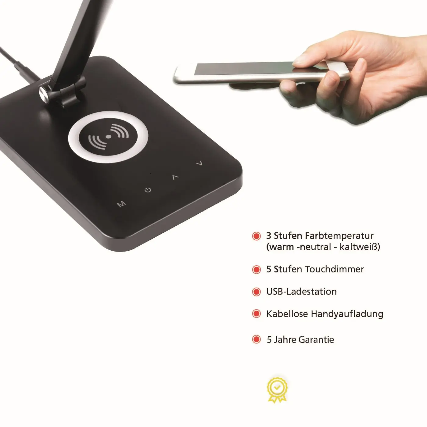 LED-Tischleuchte Florentina schwarz 