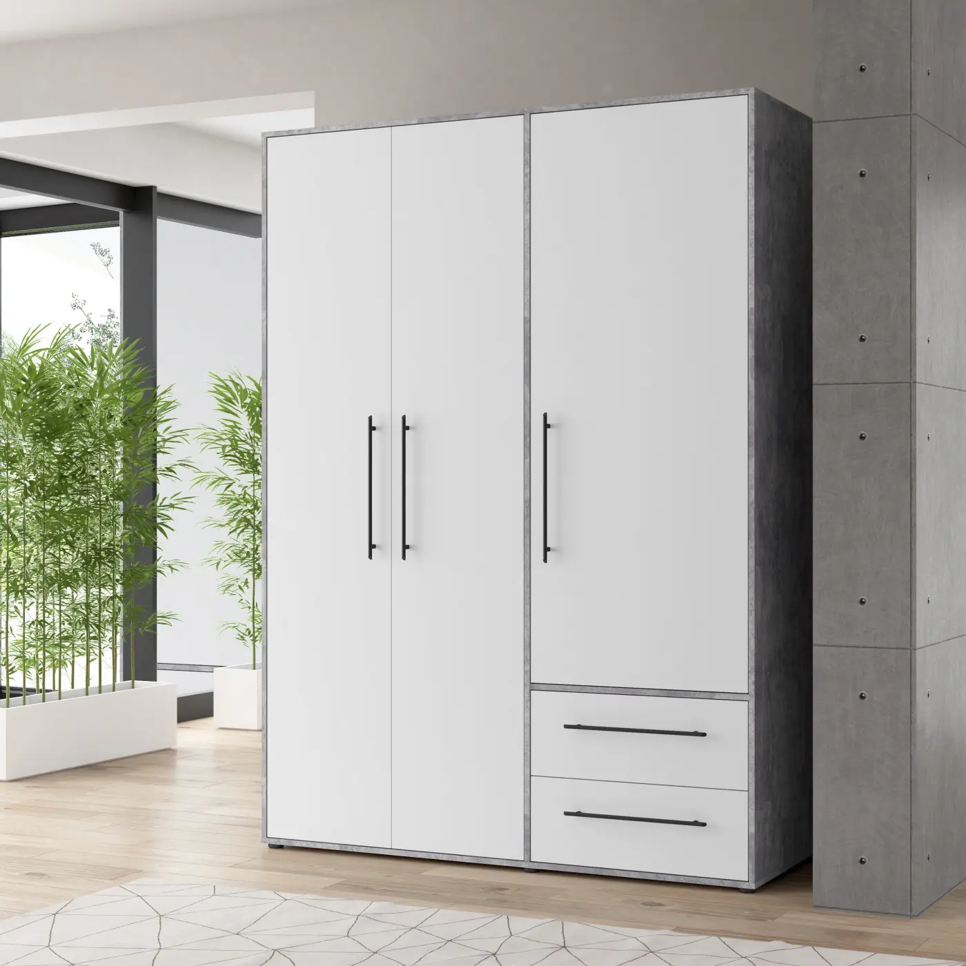 Drehtürenschrank Mokkaris Betonoptik Drehtürenschrank Mokkaris Betonoptik
