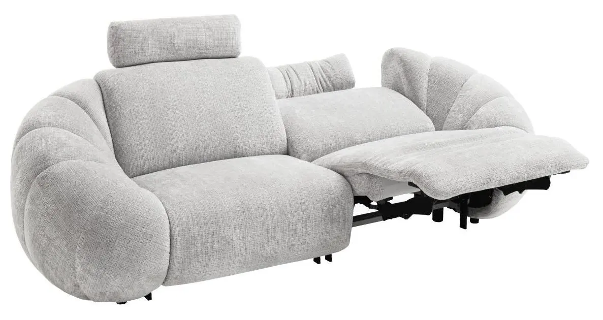 Sofa Kinsale hellgrau inkl. elektr. Relaxfunktion