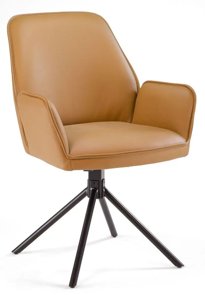 Armlehnstuhl Covelo Leder cognac drehbar