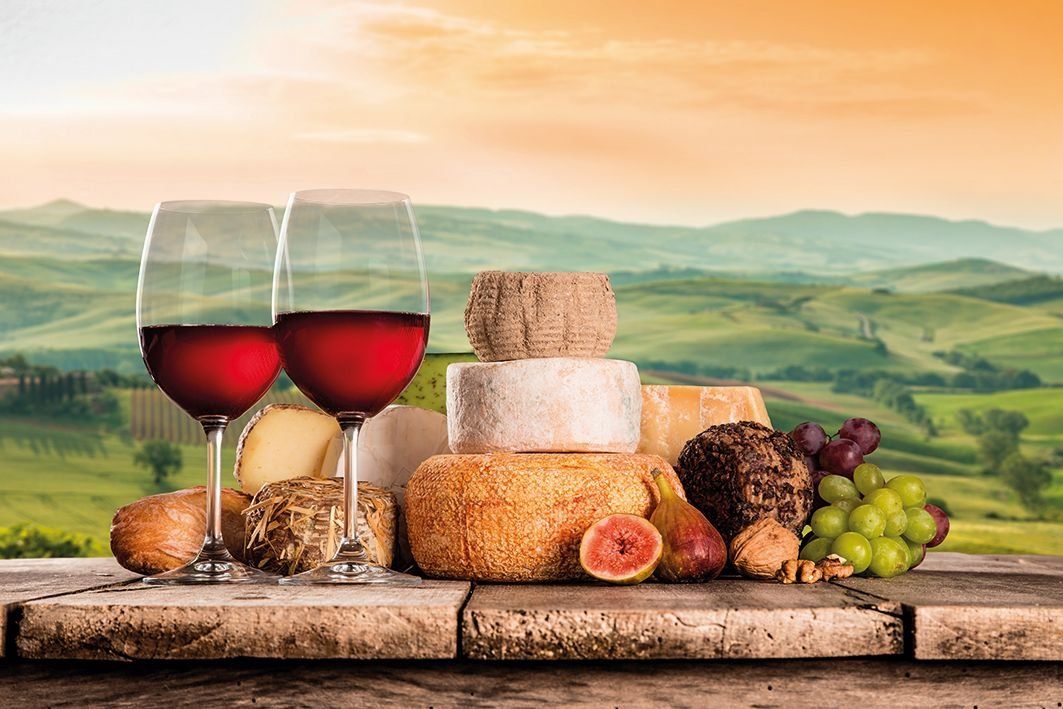 Deko-Panel Cheese & Wine 60 x 90 cm
