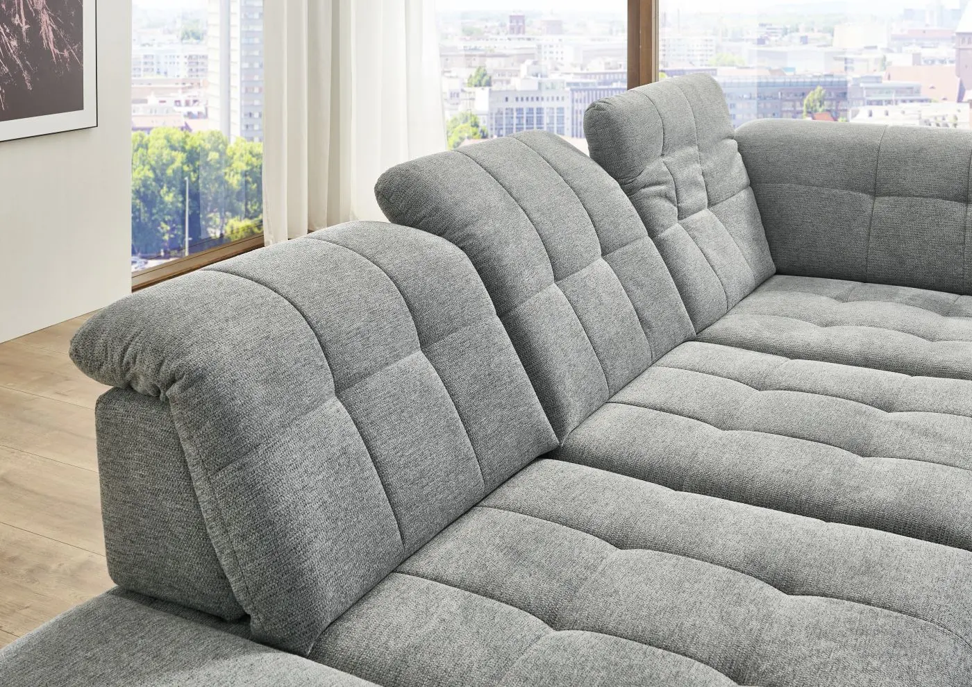 Wohnlandschaft couchliebe. LS760719 grau mit Zusatzfunktionen