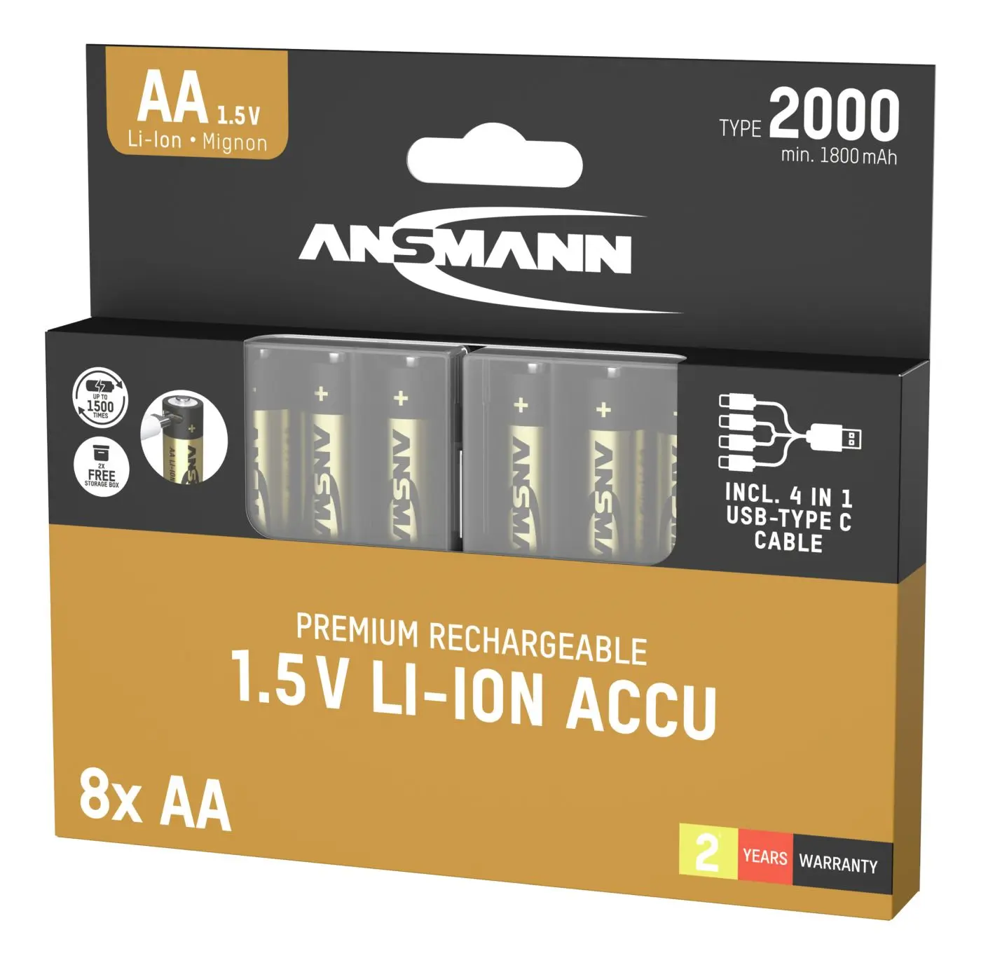 Premium Akku Mignon AA 8er Box