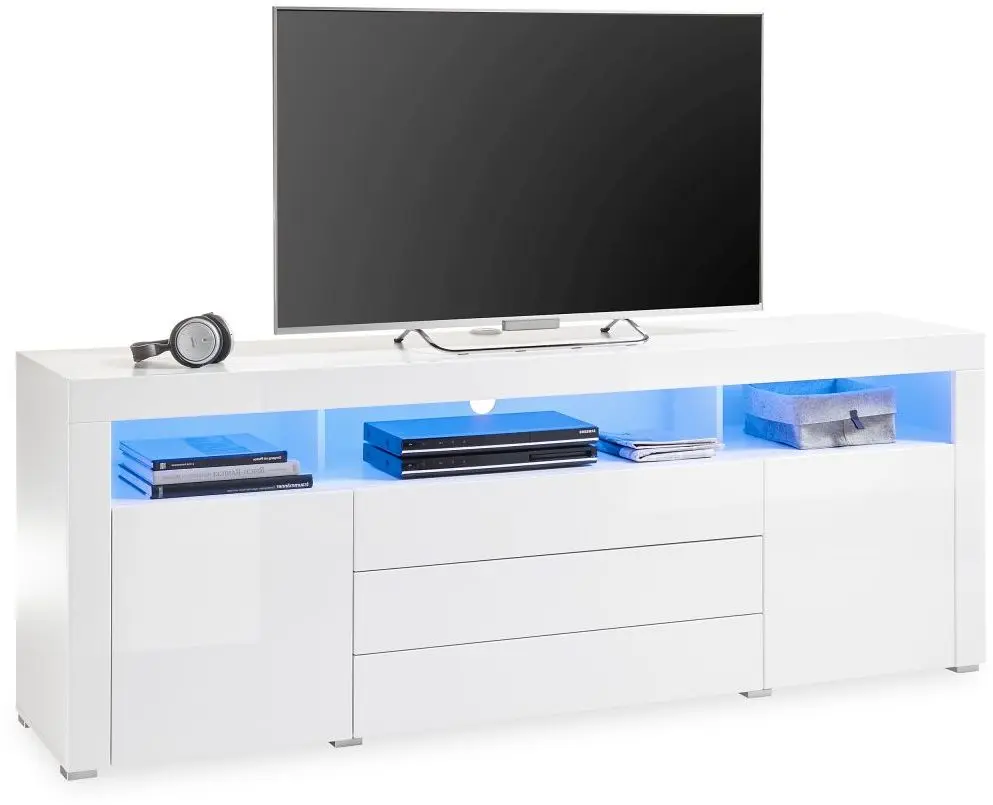 TV-Lowboard weiß inkl. Beleuchtung