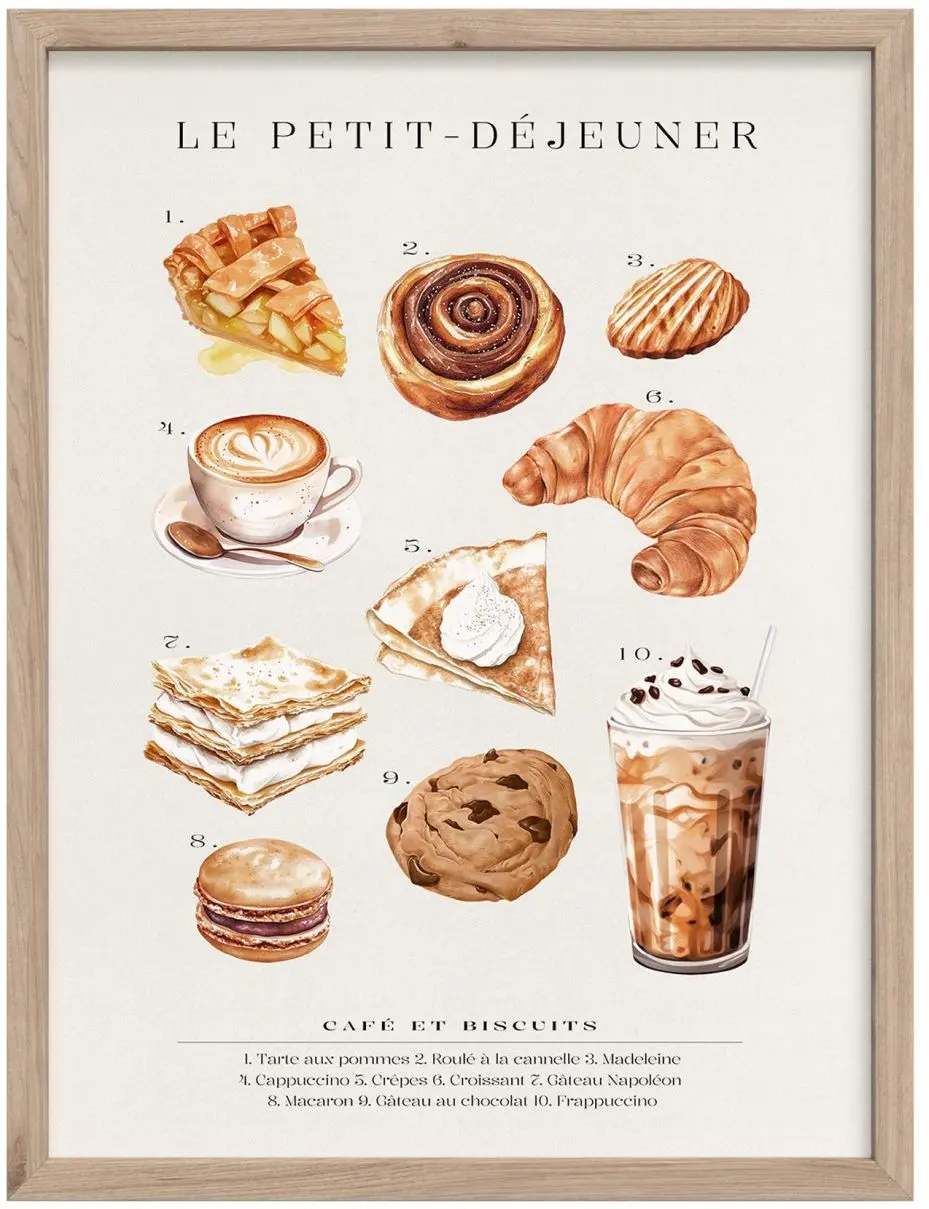 Bild gerahmt Petit Dejeuner 30 x 40 cm