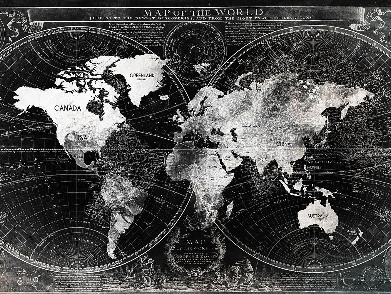 Glasbild Carta 80 x 120 cm