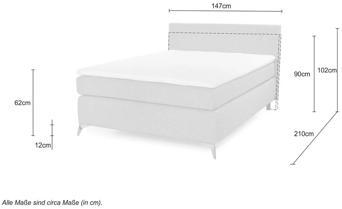 Boxspringbett Nora 140 x 200 cm grau Boxspringbett Nora 140 x 200 cm grau