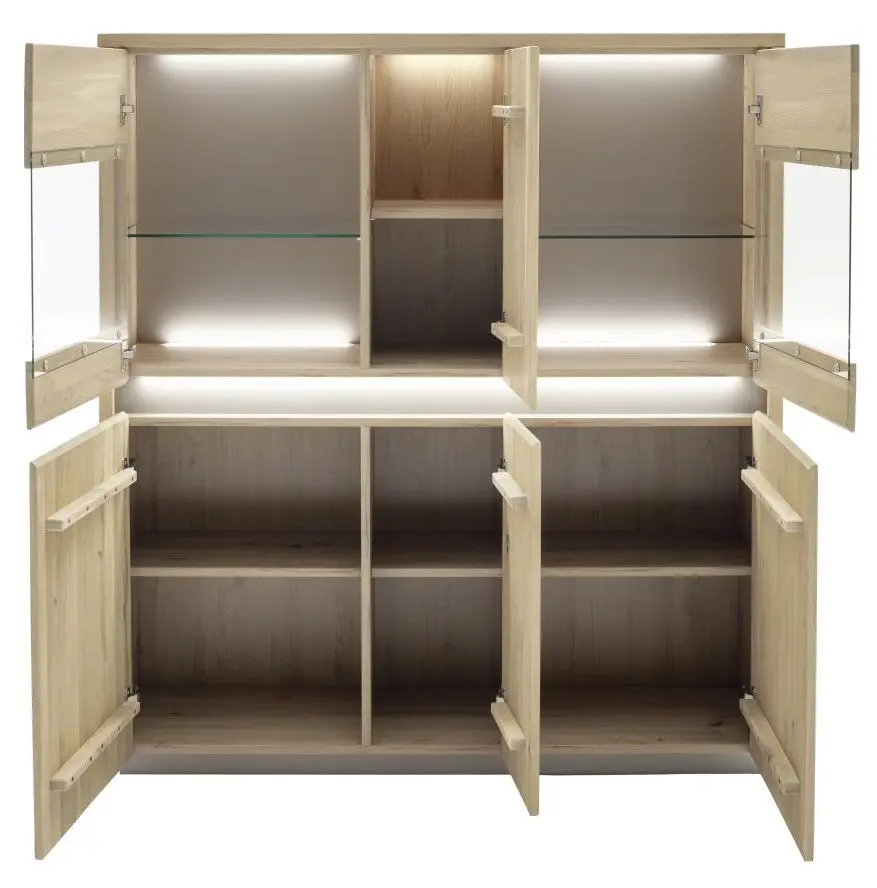 Highboard Spiekeroog Kristalleiche teilmassiv