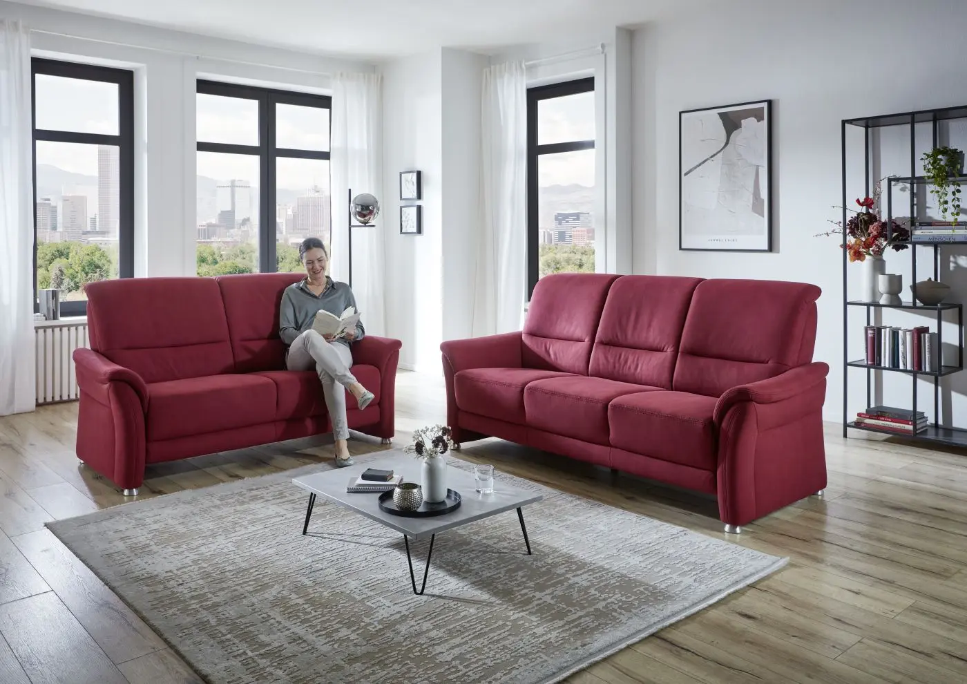 2,5-Sitzer PP-PF23182 rot couchliebe. 2,5-Sitzer PP-PF23182 rot couchliebe.