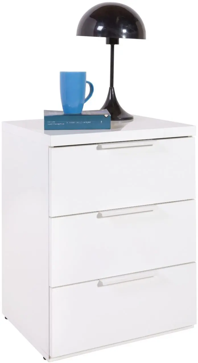 Boxspring-Nachtkommode weiß Hochglanz