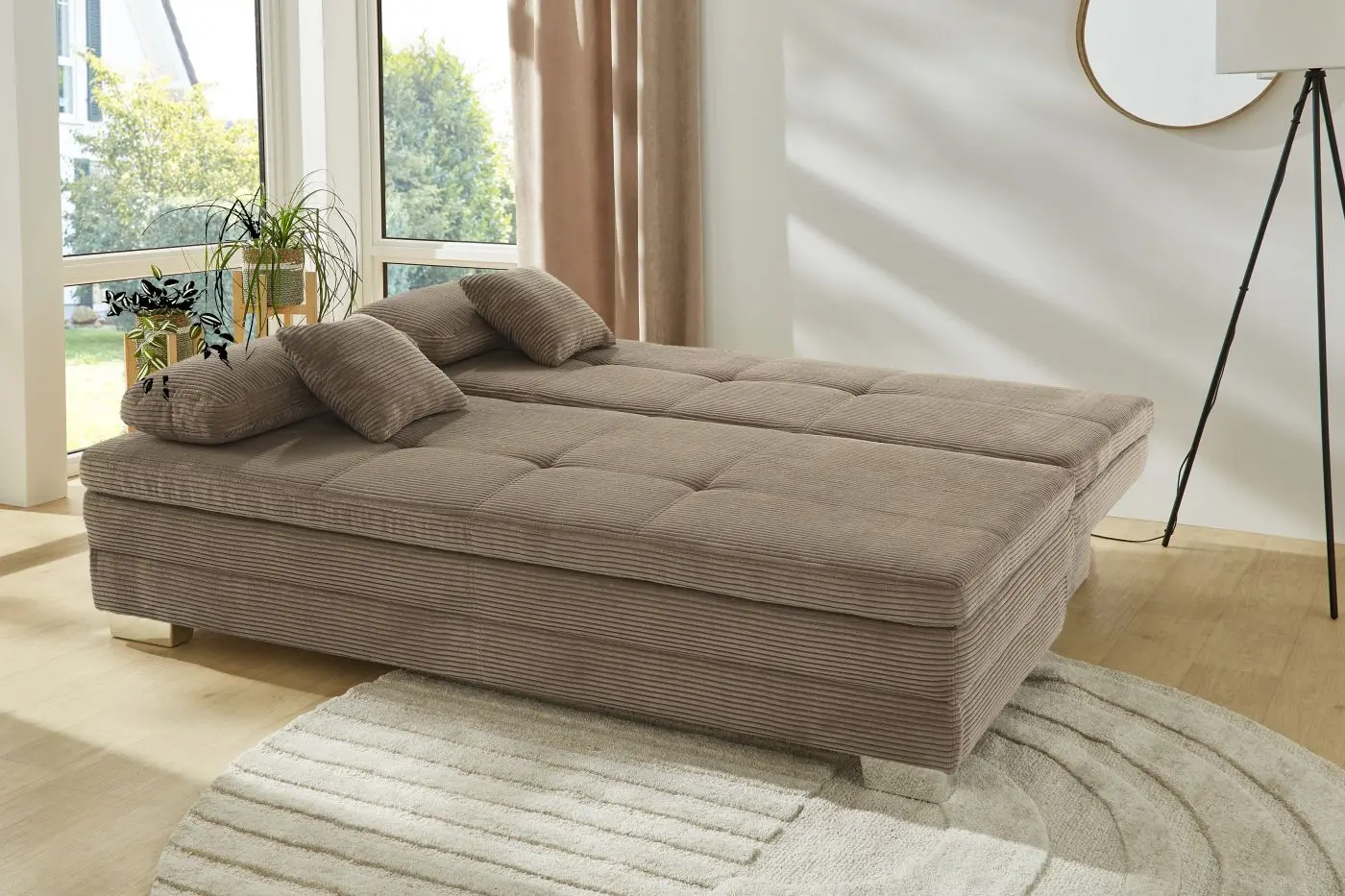 Dauerschläfersofa Lindau Cord taupe