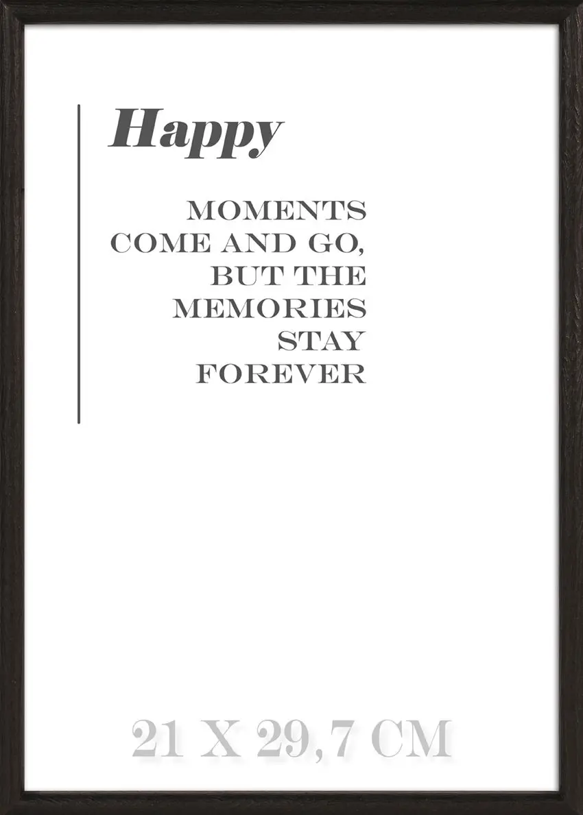Bilderrahmen Happy 21 x 30 cm schwarz