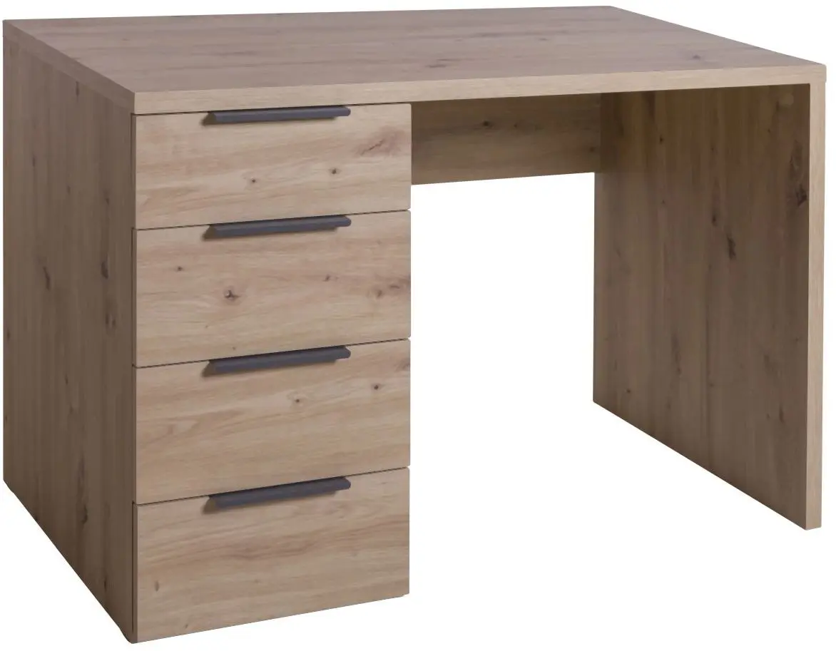 Schreibtisch Espresso 4 Schubkästen Artisan Eiche