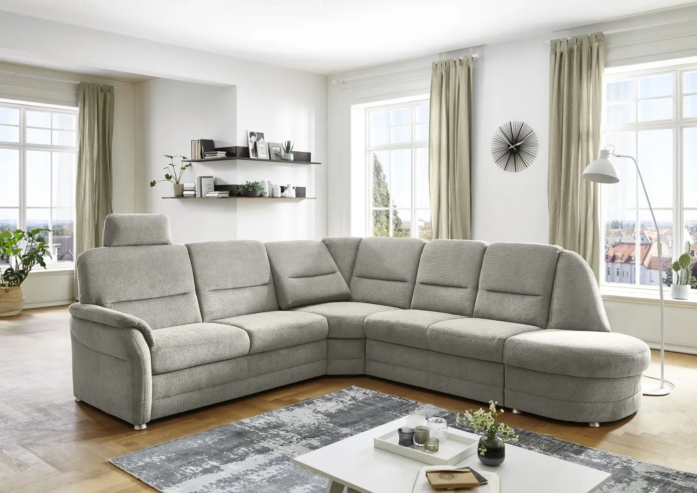 Wohnlandschaft couchliebe. LS404820 Q+ ecru mit Zusatzfunktionen
