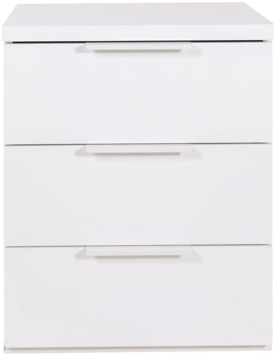Boxspring-Nachtkommode Mundi weiß Hochglanz