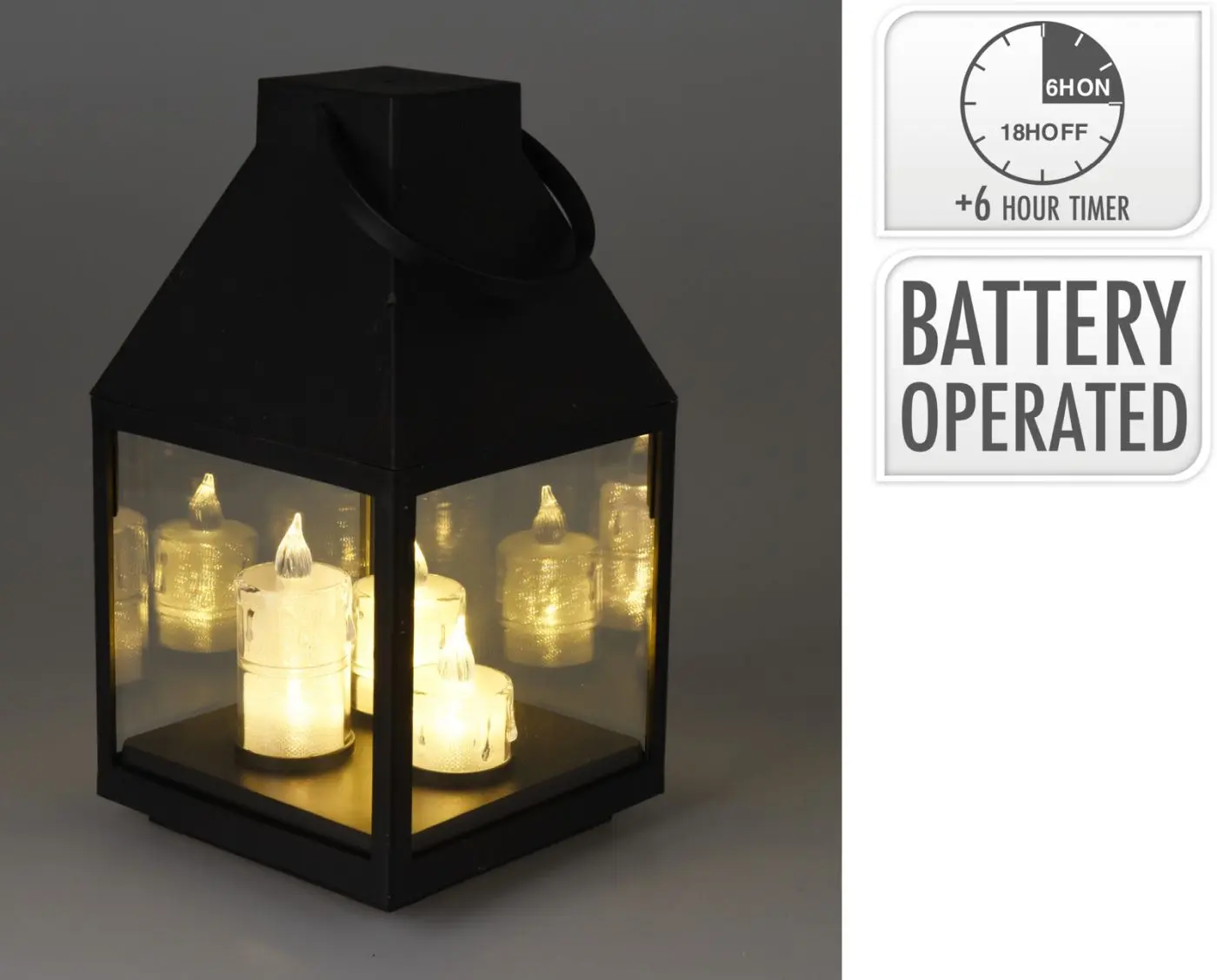 LED Laterne schwarz