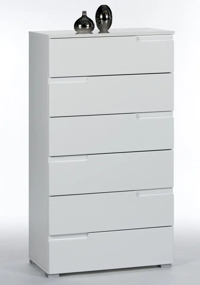 Kommode Spice weiß mit 6 Schubkästen