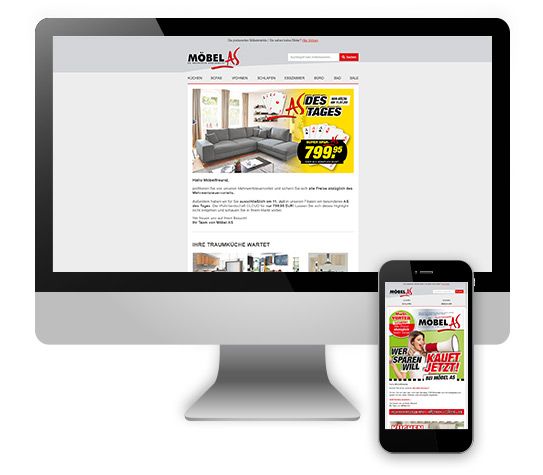 Den Möbel-Newsletter von MÖBEL AS abonnieren -und Geld sparen