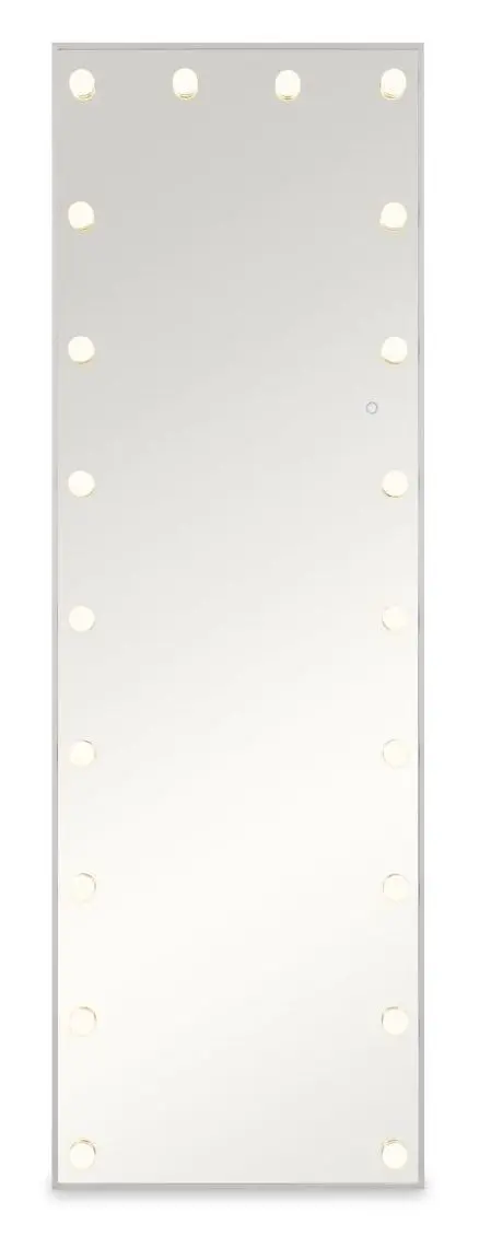 Stand-/Wandspiegel Lorina weiß LED-Beleuchtung