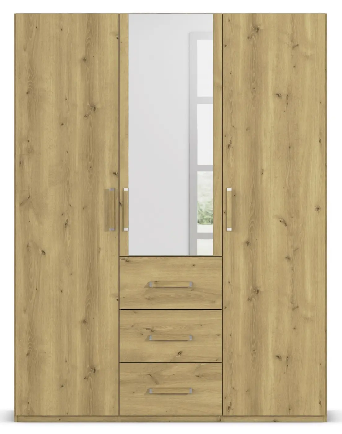 Kombi-Drehtürenschrank Evelyn 3-türig Asteiche