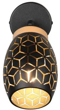 Strahler Bidar 1er 12 x 27 cm schwarz/gold