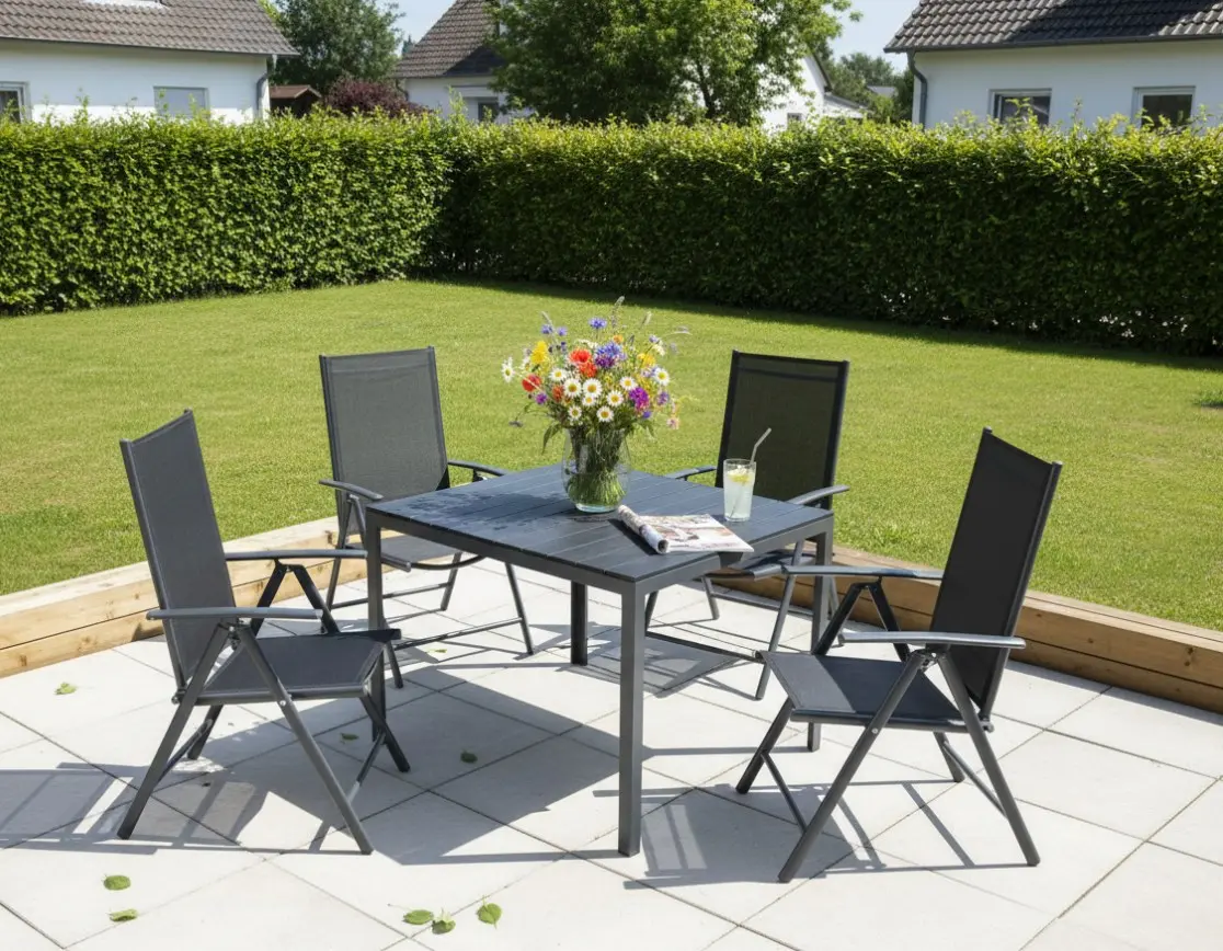 Gartentisch 90 x 90 anthrazit