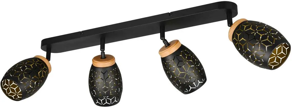 Balkenstrahler 4er Bidar 74 x 27 cm schwarz/gold
