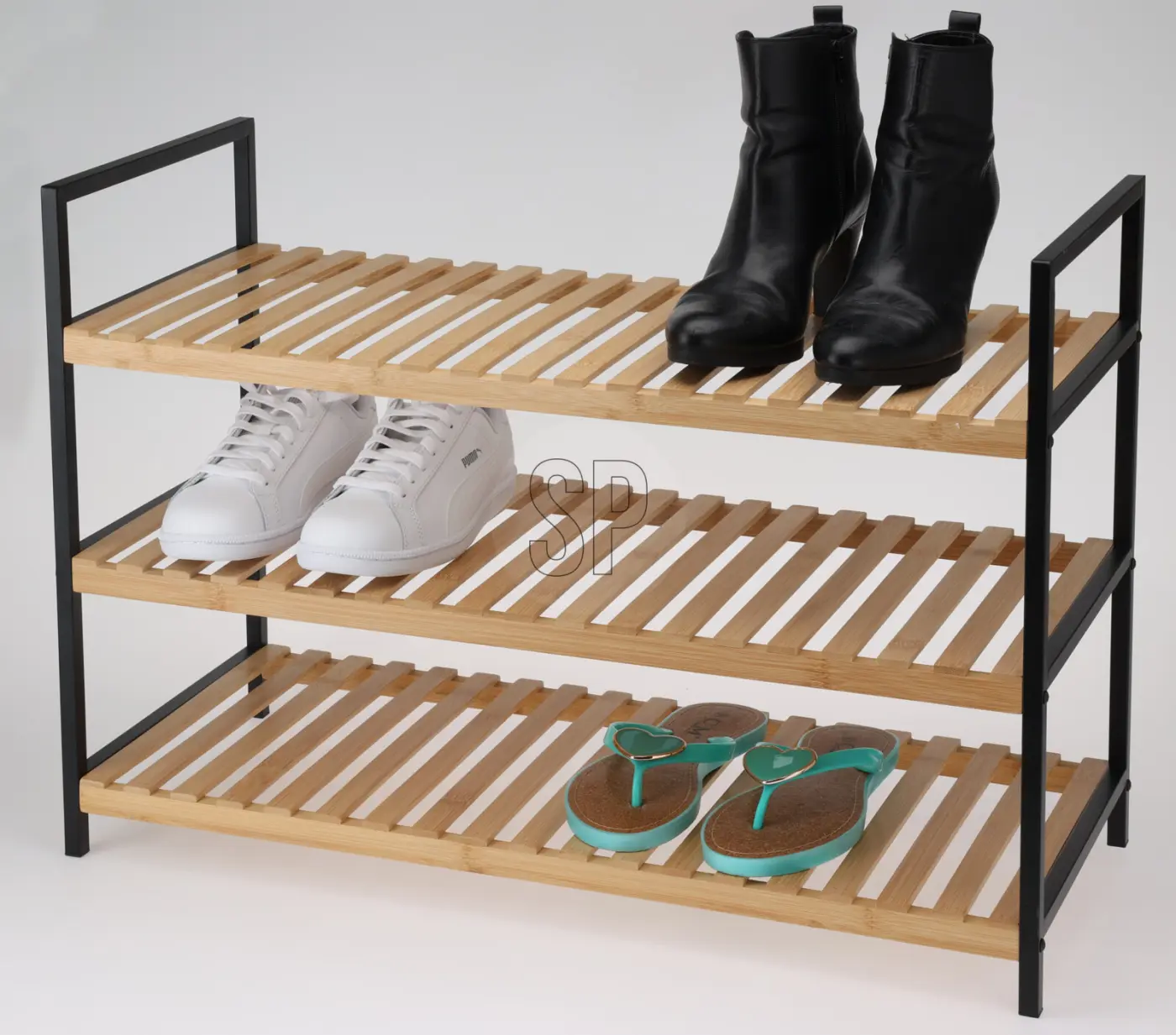 Schuhregal mit 3 Etagen 70 x 30 x 49 cm 