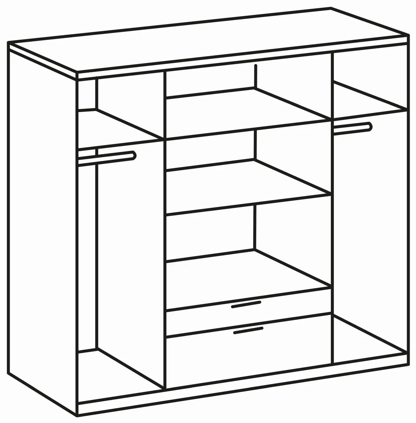 Drehtürenschrank New York 4-türig weiß Hochglanz